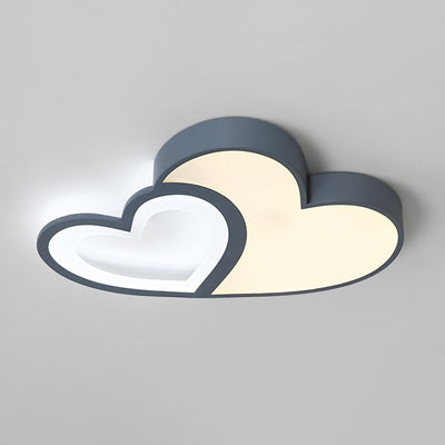 Luz de techo empotrada LED de hierro acrílico con corazones dobles superpuestos creativos contemporáneos para dormitorio 