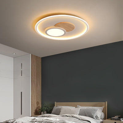 Moderne Schlichtheit Aluminium Acryl Runde LED-Deckenleuchte für Schlafzimmer 