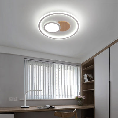 Moderne Schlichtheit Aluminium Acryl Runde LED-Deckenleuchte für Schlafzimmer 