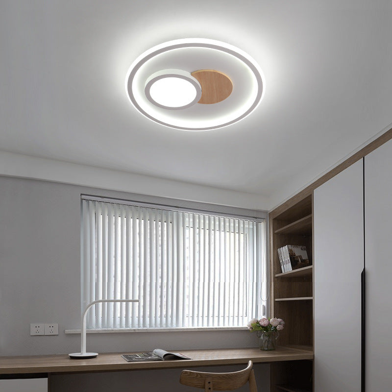Moderne Schlichtheit Aluminium Acryl Runde LED-Deckenleuchte für Schlafzimmer 