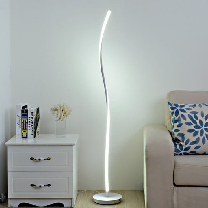 Modern Simplicity Aluminum Iron Long Curve LED Standing Floor Lamp For Bedroom
