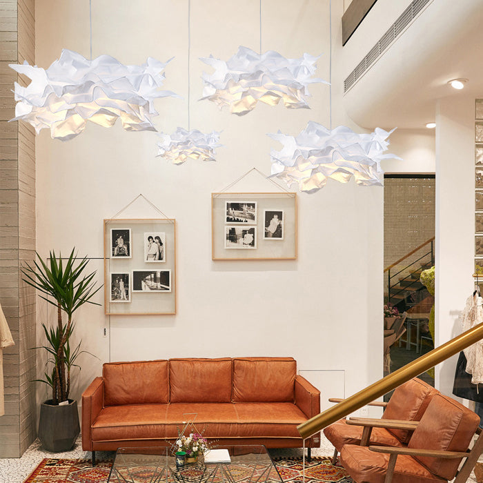 Zeitgenössische kreative DIY Papier Glas LED Kronleuchter für Wohnzimmer 
