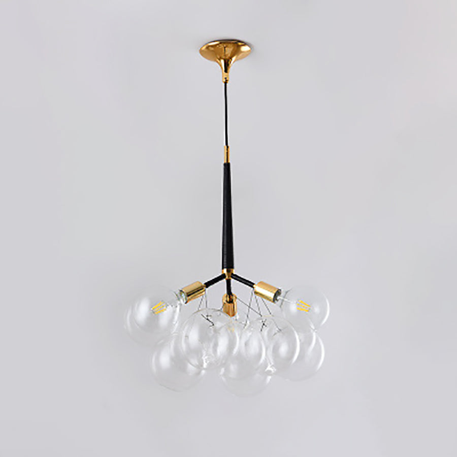 Suspension Contemporaine en Verre et Fer Nordique à Bulles 3/6 Lumières pour Salon 