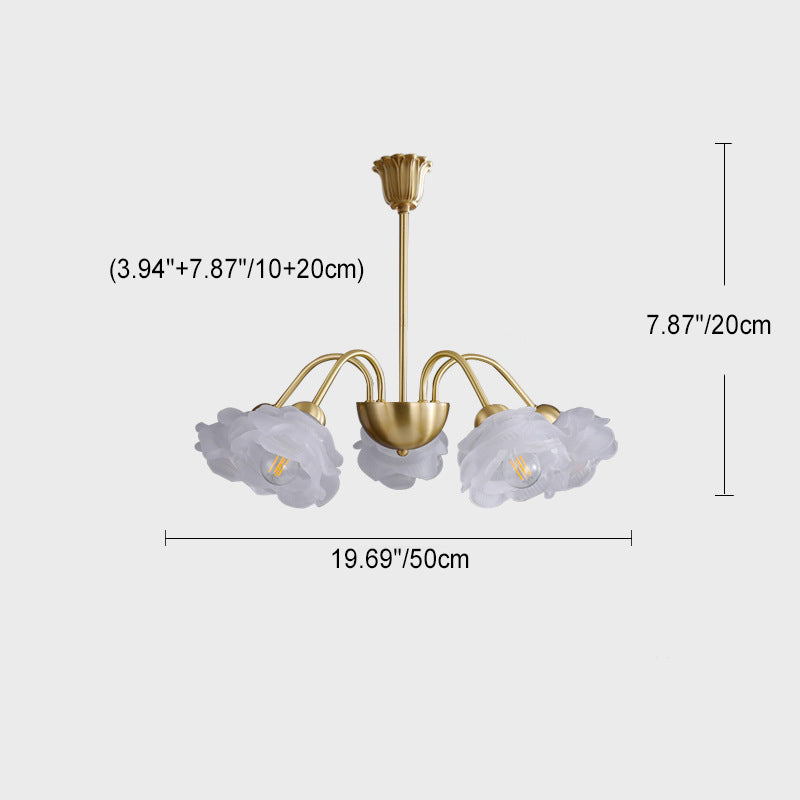 Moderner Art Deco Kronleuchter aus Kupferglas mit 5/6/8 Lichtern für Wohnzimmer 