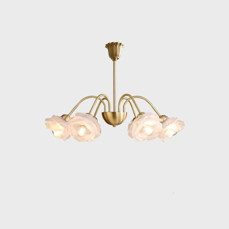 Moderner Art Deco Kronleuchter aus Kupferglas mit 5/6/8 Lichtern für Wohnzimmer 
