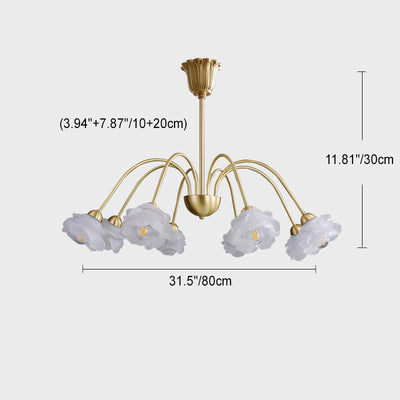 Moderner Art Deco Kronleuchter aus Kupferglas mit 5/6/8 Lichtern für Wohnzimmer 