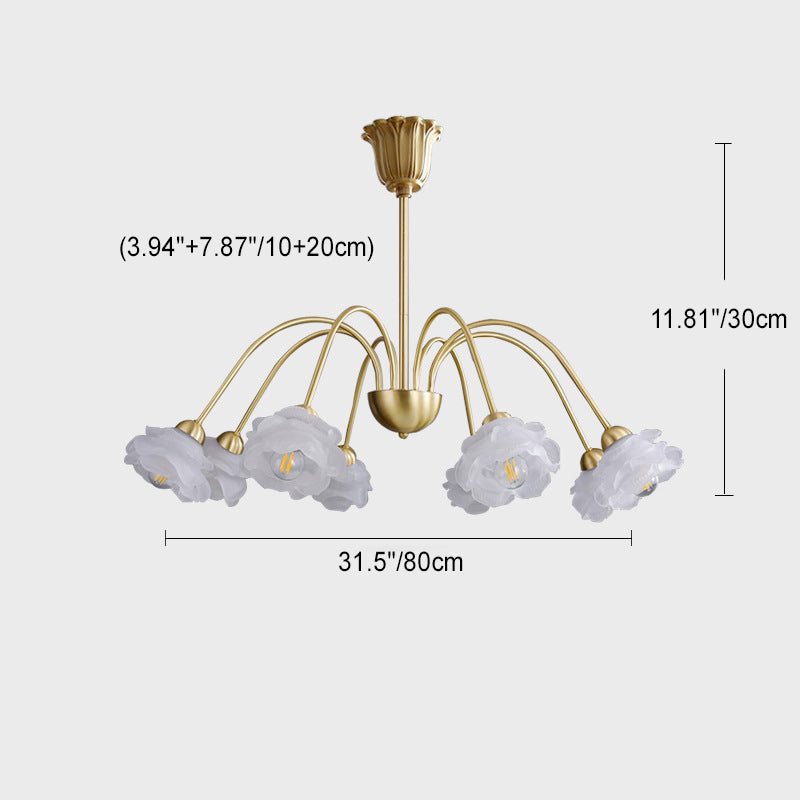 Moderner Art Deco Kronleuchter aus Kupferglas mit 5/6/8 Lichtern für Wohnzimmer 
