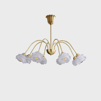 Moderner Art Deco Kronleuchter aus Kupferglas mit 5/6/8 Lichtern für Wohnzimmer 