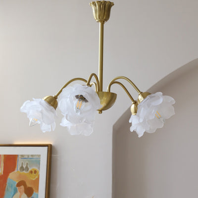 Moderner Art Deco Kronleuchter aus Kupferglas mit 5/6/8 Lichtern für Wohnzimmer 