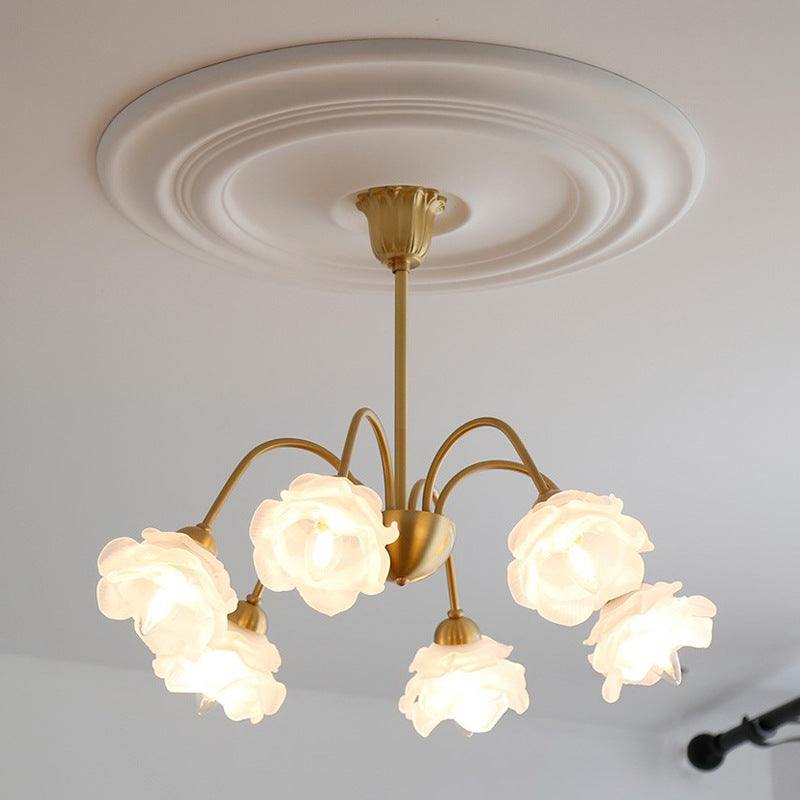 Moderner Art Deco Kronleuchter aus Kupferglas mit 5/6/8 Lichtern für Wohnzimmer 