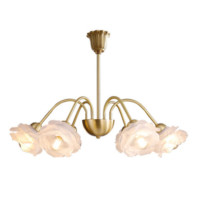 Moderner Art Deco Kronleuchter aus Kupferglas mit 5/6/8 Lichtern für Wohnzimmer 