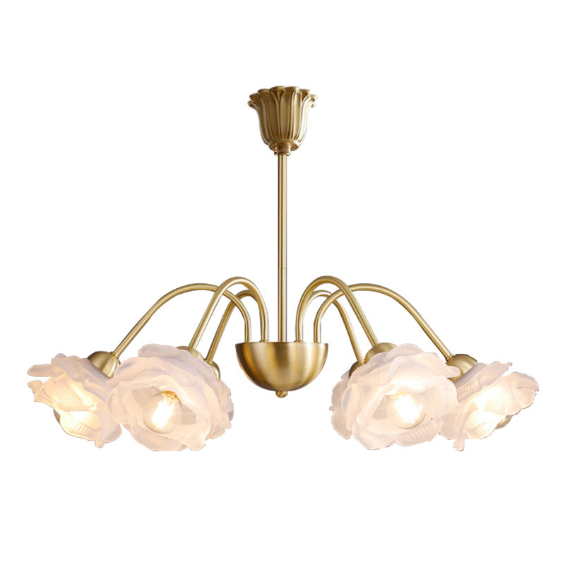 Moderner Art Deco Kronleuchter aus Kupferglas mit 5/6/8 Lichtern für Wohnzimmer 