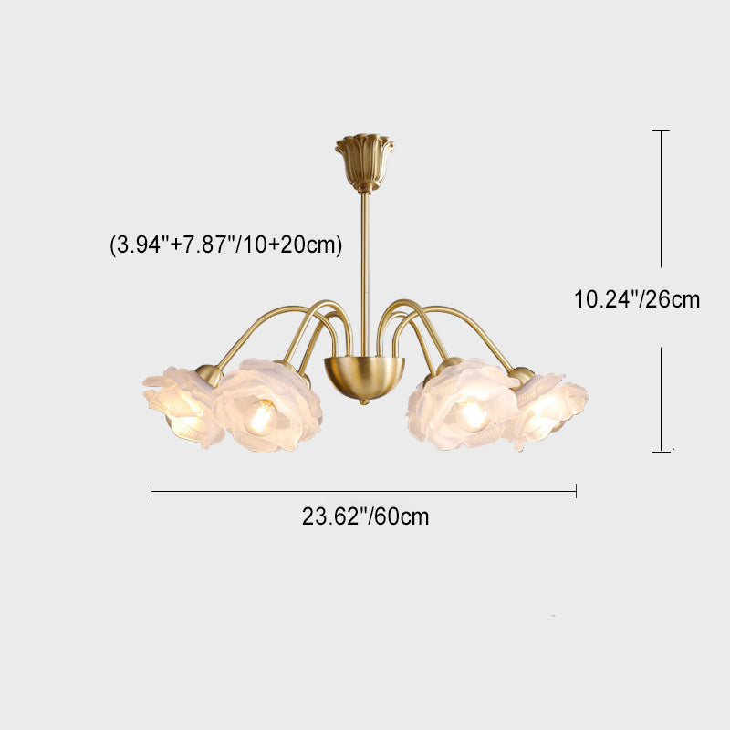 Moderner Art Deco Kronleuchter aus Kupferglas mit 5/6/8 Lichtern für Wohnzimmer 