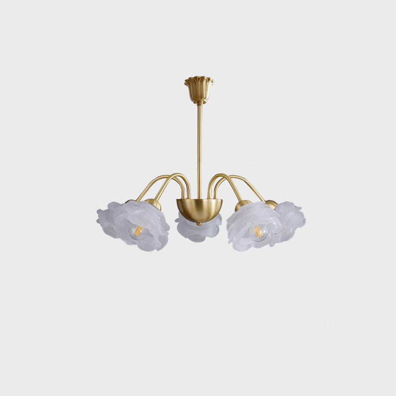 Moderner Art Deco Kronleuchter aus Kupferglas mit 5/6/8 Lichtern für Wohnzimmer 