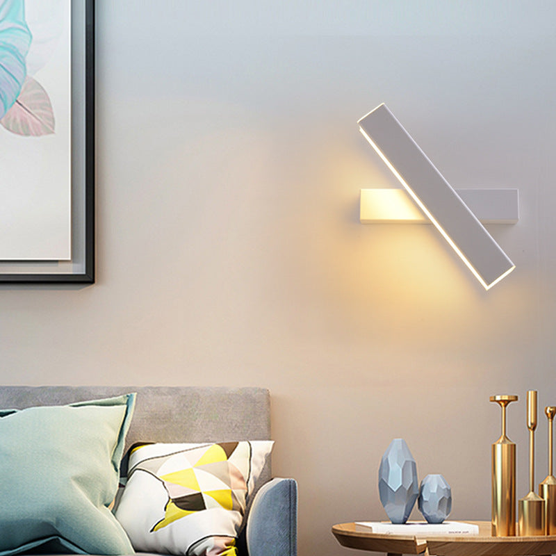 Moderne Einfachheit Rechteckige Acryl Aluminium LED Wandleuchte Für Schlafzimmer 