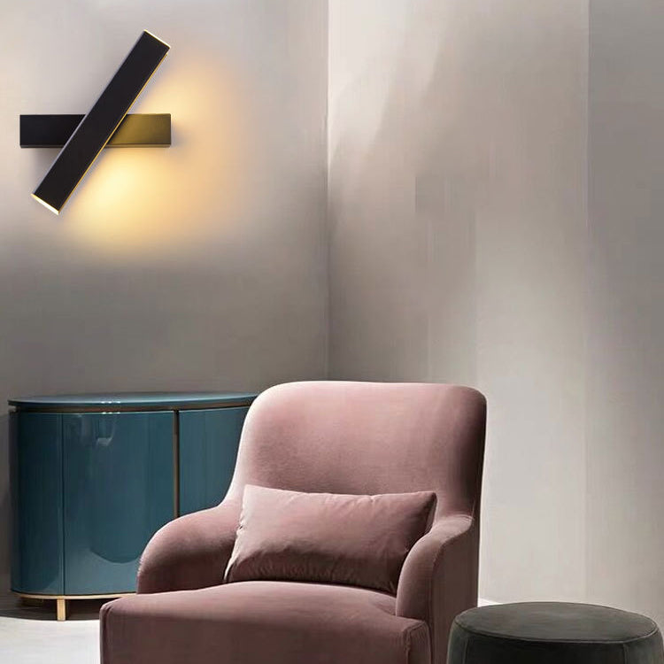 Moderne Einfachheit Rechteckige Acryl Aluminium LED Wandleuchte Für Schlafzimmer 