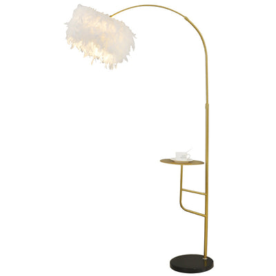 Contemporary Nordic Marble Iron Feather 1 - Light Standing Floor Lamp For Living Room