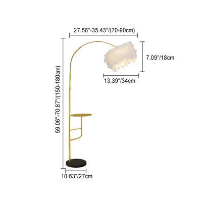Contemporary Nordic Marble Iron Feather 1 - Light Standing Floor Lamp For Living Room