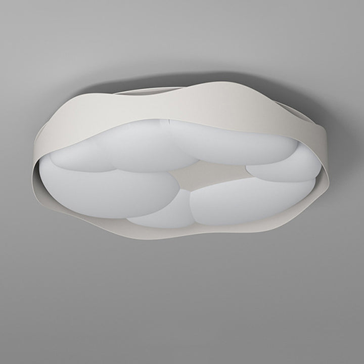 Abat-jour contemporain nordique rond en fer moulé par rotation LED plafonnier pour chambre 