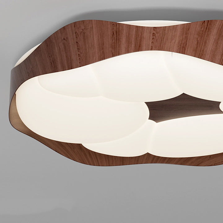 Abat-jour contemporain nordique rond en fer moulé par rotation LED plafonnier pour chambre 