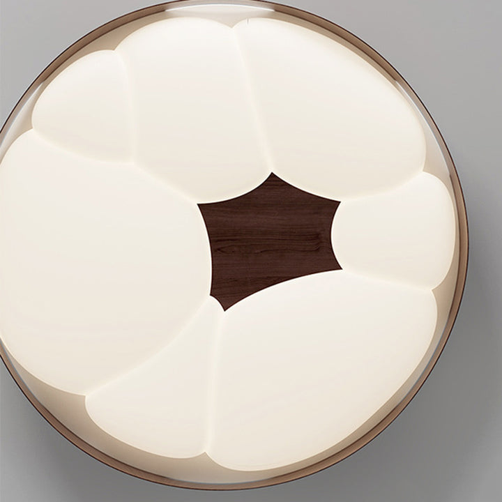 Abat-jour contemporain nordique rond en fer moulé par rotation LED plafonnier pour chambre 