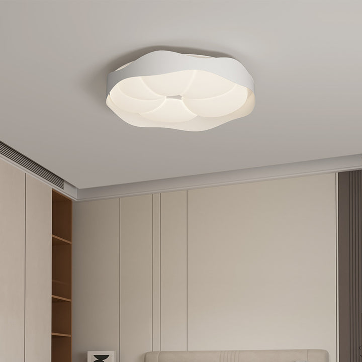 Abat-jour contemporain nordique rond en fer moulé par rotation LED plafonnier pour chambre 