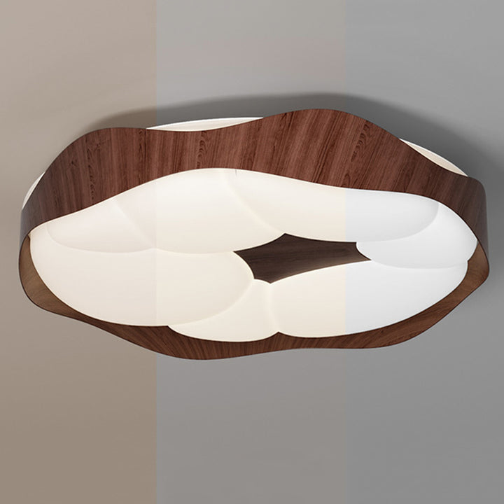 Abat-jour contemporain nordique rond en fer moulé par rotation LED plafonnier pour chambre 
