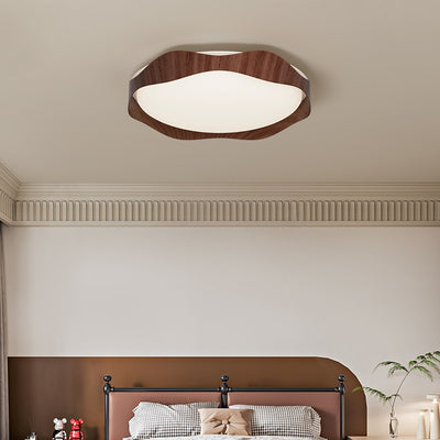 Abat-jour contemporain nordique rond en fer moulé par rotation LED plafonnier pour chambre 