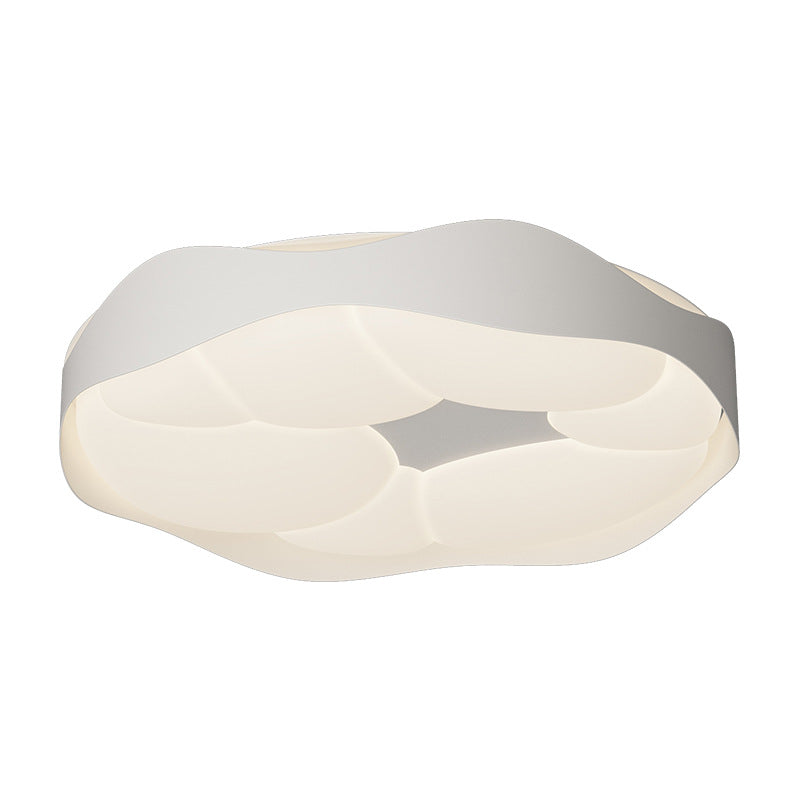 Abat-jour contemporain nordique rond en fer moulé par rotation LED plafonnier pour chambre 