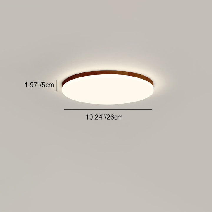 Plafonnier LED Rond en Acrylique à Bord en Bois Simplicité Moderne pour Chambre 