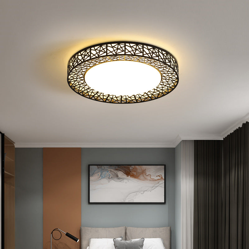 Luz de techo empotrada LED de hierro acrílico contemporánea creativa en forma de nido de pájaro para dormitorio 