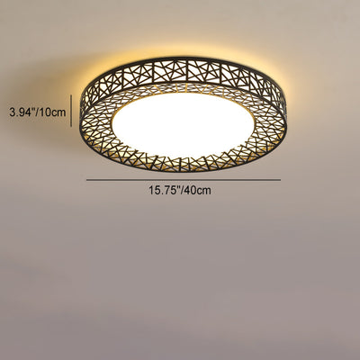 Luz de techo empotrada LED de hierro acrílico contemporánea creativa en forma de nido de pájaro para dormitorio 
