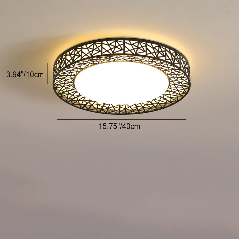 Luz de techo empotrada LED de hierro acrílico contemporánea creativa en forma de nido de pájaro para dormitorio 