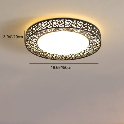 Luz de techo empotrada LED de hierro acrílico contemporánea creativa en forma de nido de pájaro para dormitorio 