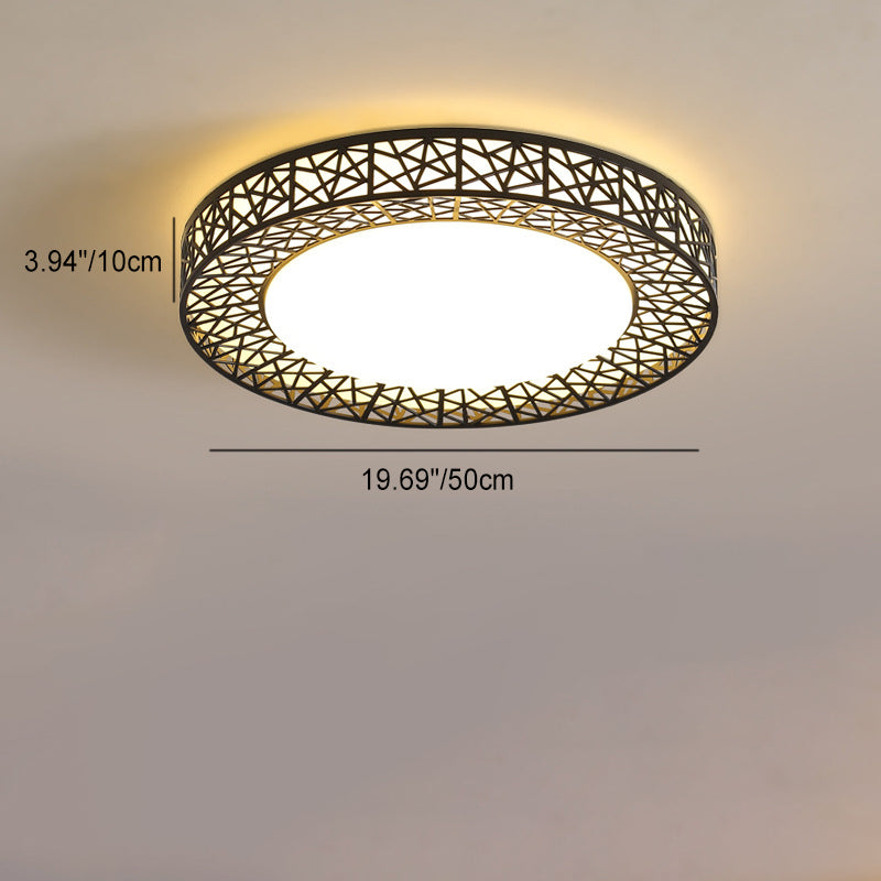 Luz de techo empotrada LED de hierro acrílico contemporánea creativa en forma de nido de pájaro para dormitorio 
