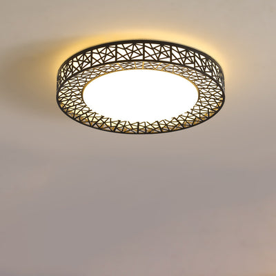 Luz de techo empotrada LED de hierro acrílico contemporánea creativa en forma de nido de pájaro para dormitorio 