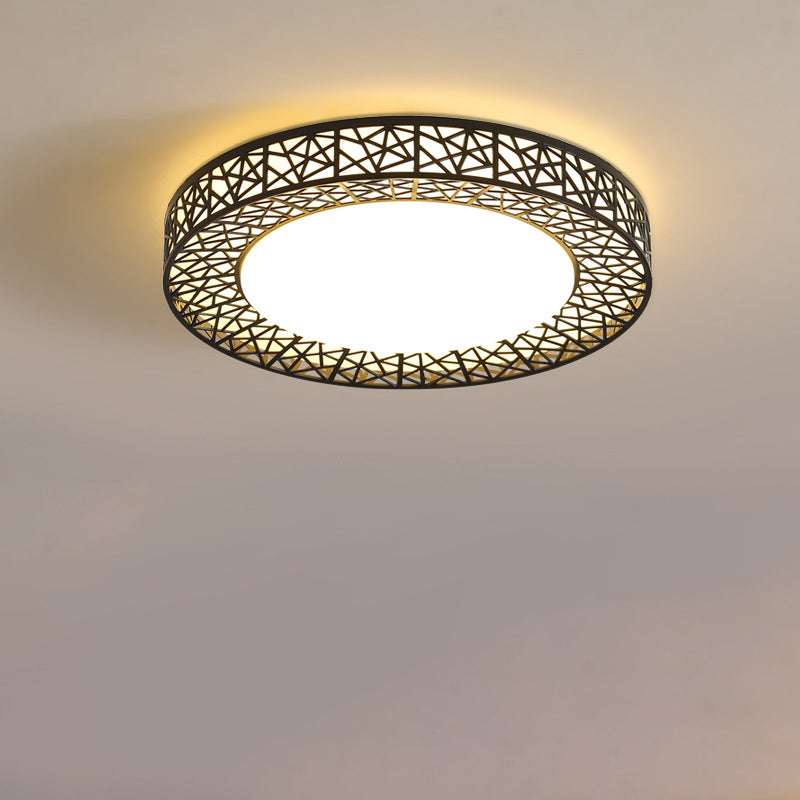 Luz de techo empotrada LED de hierro acrílico contemporánea creativa en forma de nido de pájaro para dormitorio 
