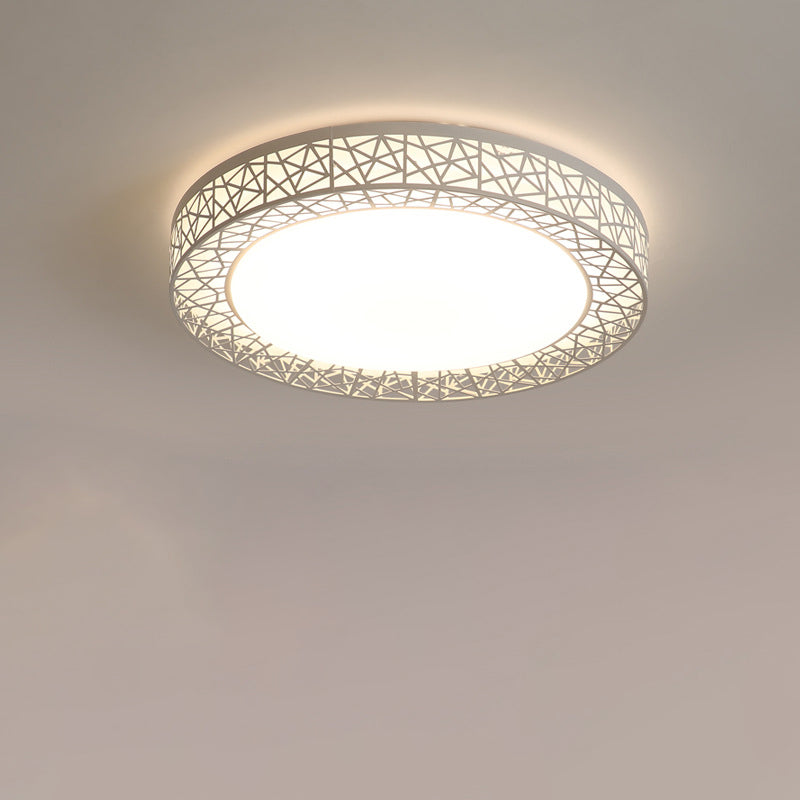 Luz de techo empotrada LED de hierro acrílico contemporánea creativa en forma de nido de pájaro para dormitorio 