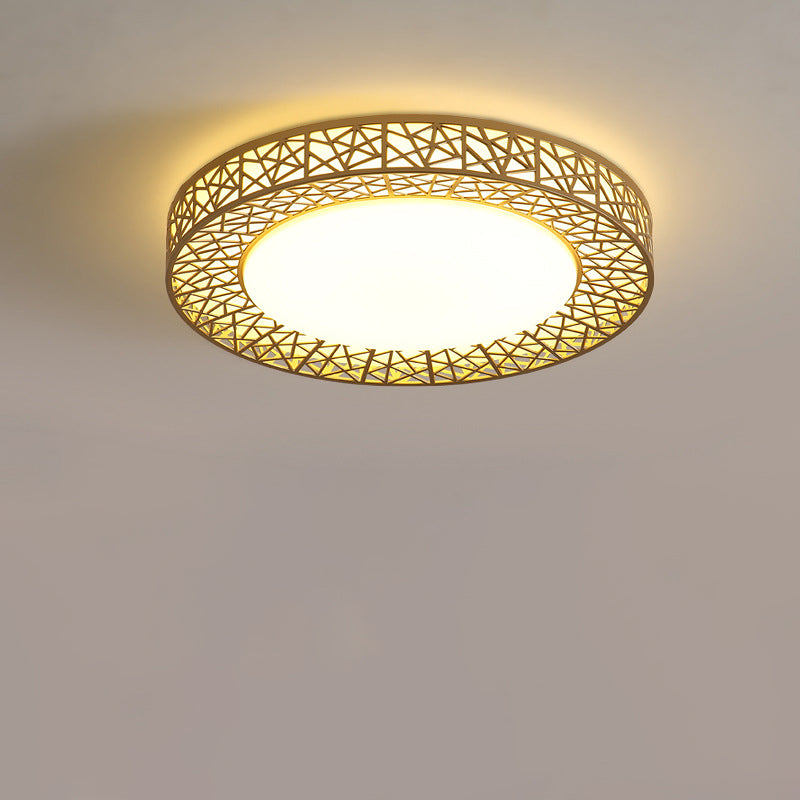 Luz de techo empotrada LED de hierro acrílico contemporánea creativa en forma de nido de pájaro para dormitorio 