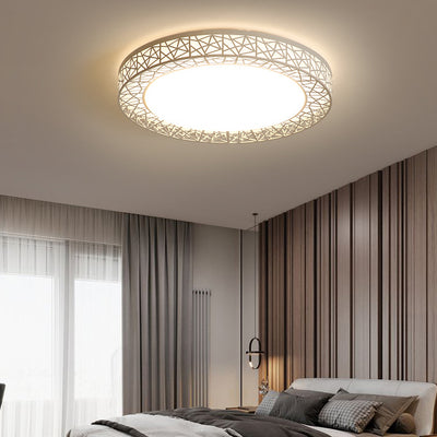 Luz de techo empotrada LED de hierro acrílico contemporánea creativa en forma de nido de pájaro para dormitorio 
