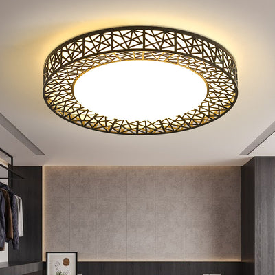Luz de techo empotrada LED de hierro acrílico contemporánea creativa en forma de nido de pájaro para dormitorio 