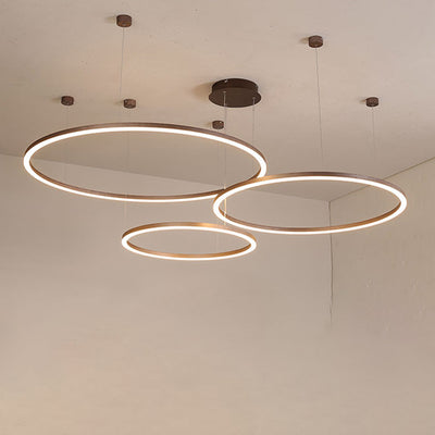 ثريا LED دائرية من الألمنيوم والأكريليك بتصميم بسيط وحديث لغرفة المعيشة 