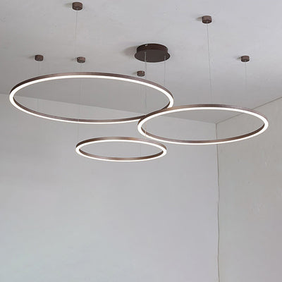 ثريا LED دائرية من الألمنيوم والأكريليك بتصميم بسيط وحديث لغرفة المعيشة 