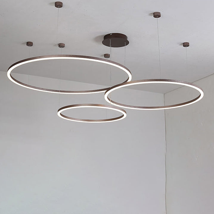 ثريا LED دائرية من الألمنيوم والأكريليك بتصميم بسيط وحديث لغرفة المعيشة 