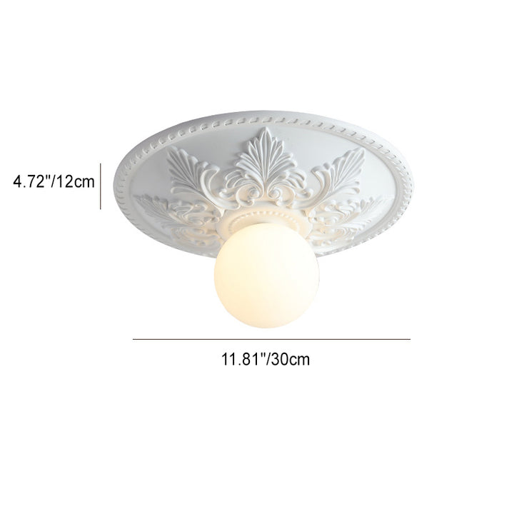 Traditionelle französische Glas-Harz-Creme 1 - Licht Deckenleuchte für Wohnzimmer 
