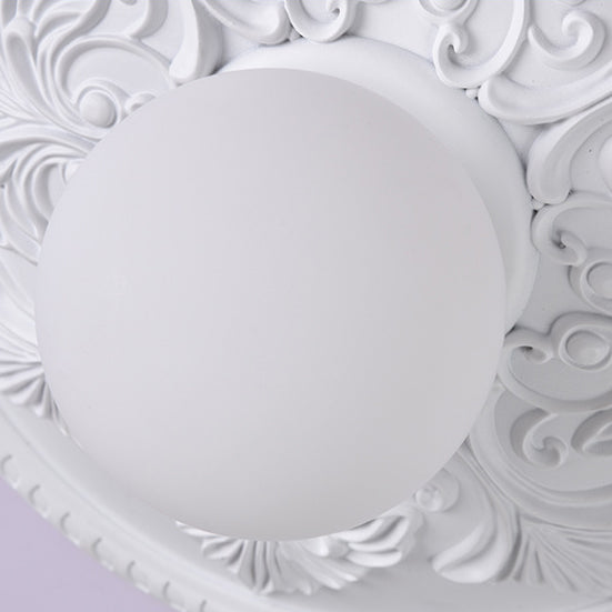 Traditionelle französische Glas-Harz-Creme 1 - Licht Deckenleuchte für Wohnzimmer 