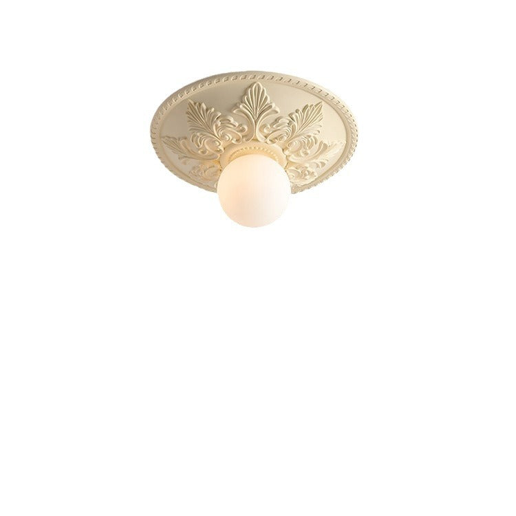 Traditionelle französische Glas-Harz-Creme 1 - Licht Deckenleuchte für Wohnzimmer 