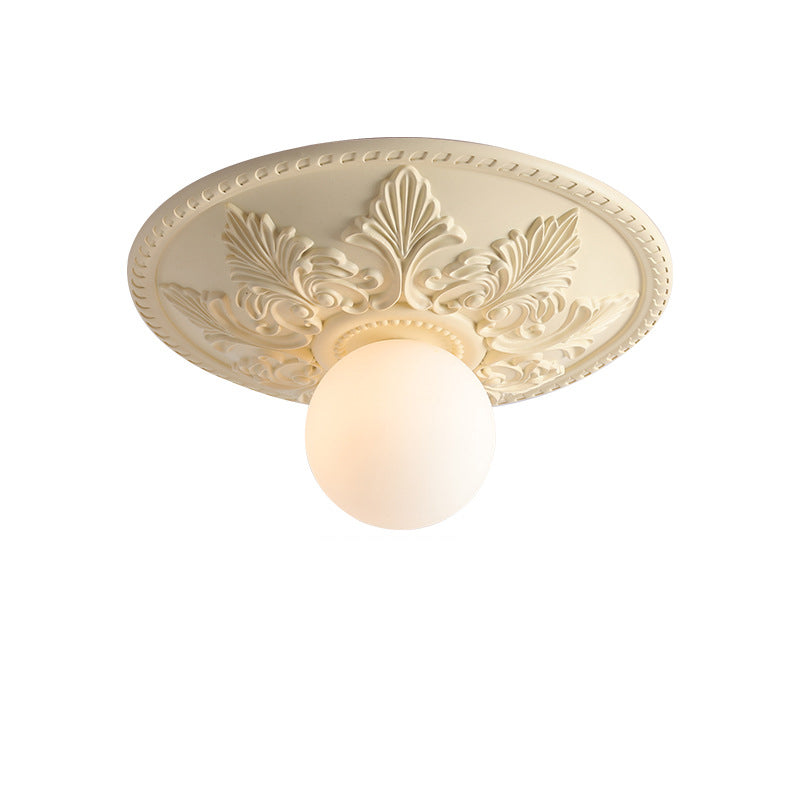 Traditionelle französische Glas-Harz-Creme 1 - Licht Deckenleuchte für Wohnzimmer 