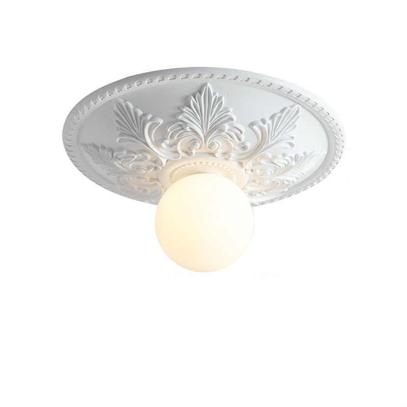 Traditionelle französische Glas-Harz-Creme 1 - Licht Deckenleuchte für Wohnzimmer 
