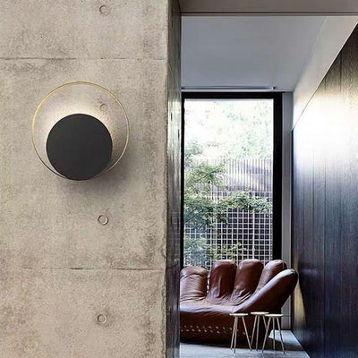 Contemporary Nordic Round Iron Glass 1 - Light Wall Sconce Lamp For Living Room